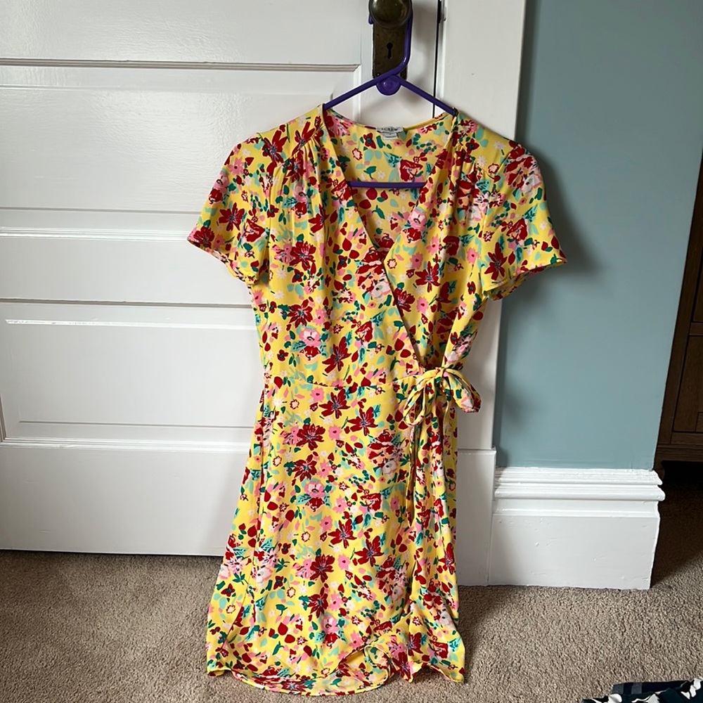 J Crew Factory Floral Wrap Dress 0